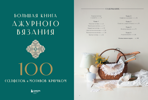 Изображение товара Книга Бомбора Большая книга ажурного вязания, твердая обложка (Nihon Vogue Corp.)