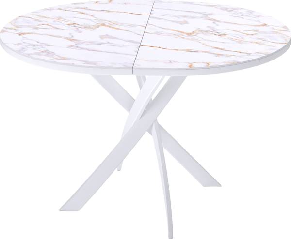 Изображение товара Обеденный стол Kenner R1100s (белый/керамика мрамор белый глянец)