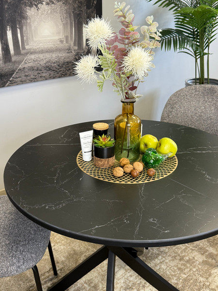 Изображение товара Обеденный стол Kenner R900 (черный/керамика мрамор черный)