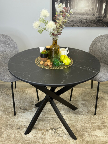Изображение товара Обеденный стол Kenner R900 (черный/керамика мрамор черный)