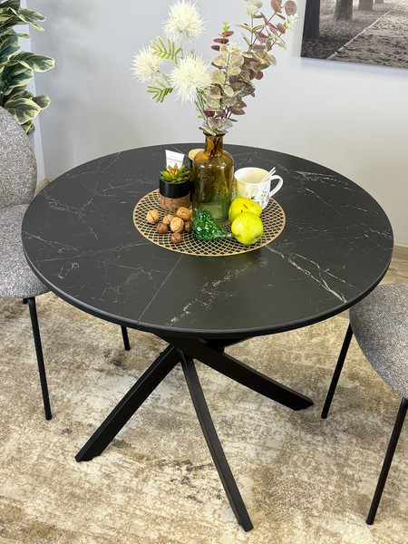 Изображение товара Обеденный стол Kenner R900 (черный/керамика мрамор черный)