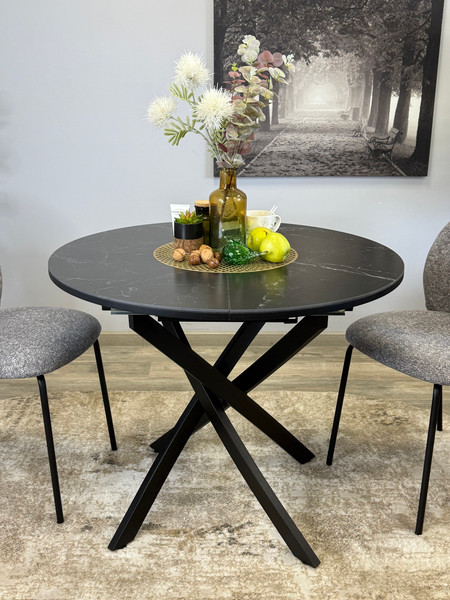 Изображение товара Обеденный стол Kenner R900 (черный/керамика мрамор черный)