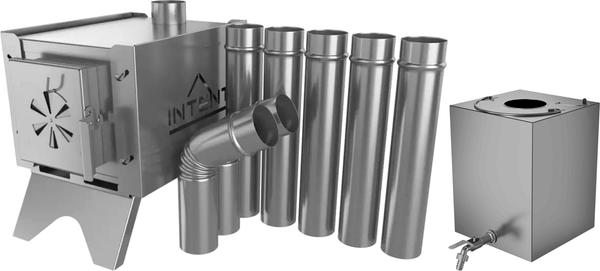 Изображение товара Печь походная Intent Fisher с баком для нагрева воды Квадрат 65мм (4л)