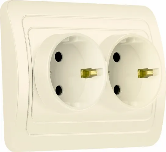 Изображение товара Розетка SmartBuy Марс SBE-02i-16-S2-Z-c (бежевый, керамика)