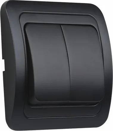 Изображение товара Выключатель SmartBuy Марс SBE-02b-10-SW2-0-c (черный)