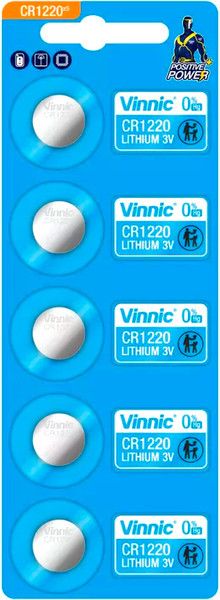 Изображение товара Комплект батареек Vinnic CR1220-C5 Lithium 3V (5шт)