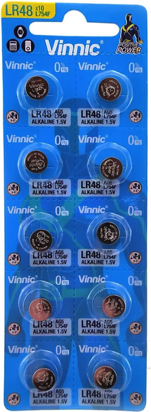 Изображение товара Комплект батареек Vinnic AG5/LR48(393) Alkaline 1.5 (10шт)