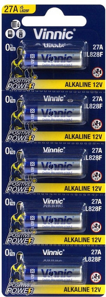 Изображение товара Комплект батареек Vinnic V27 AF Alkaline 12V (5шт)