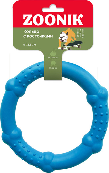 Изображение товара Игрушка для собак ZOONIK Кольцо с косточками / 164168-09 (синий)