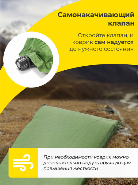 Изображение товара Туристический коврик Sundays ZC-SIM001-2 (10см, 2шт, оливковый)