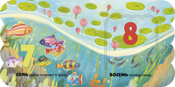 Изображение товара Развивающая книга CLEVER Книжка с окошками. Первый счет, твердая обложка