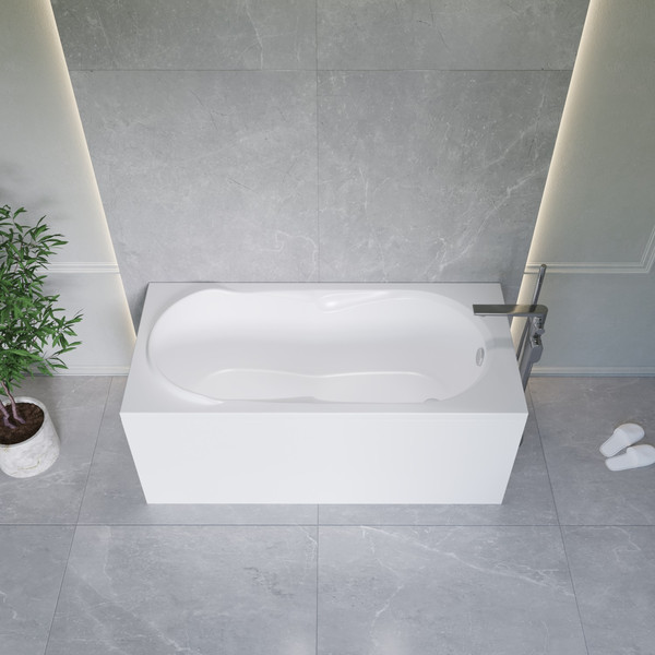 Изображение товара Ванна акриловая Lauter Celeste 150x70 / 21060050 (с ножками, лицевым экраном и сифоном 21Y11021 матовый черный)