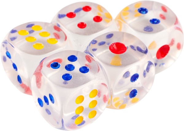 Изображение товара Набор кубиков для настольной игры Sima-Land 1723714 (5шт, прозрачный)