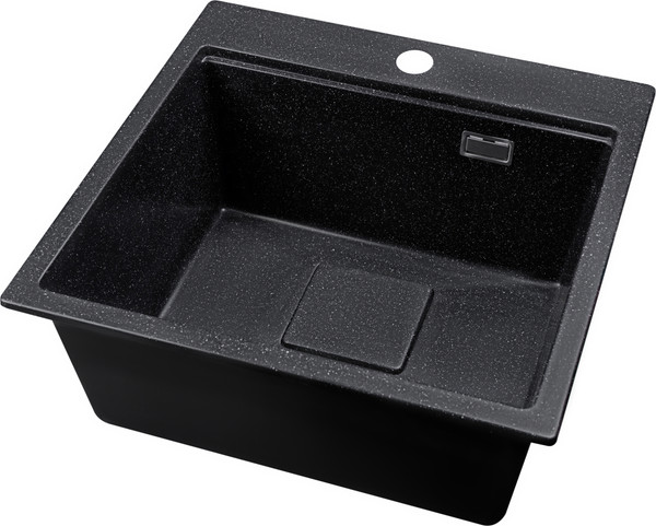 Изображение товара Мойка кухонная Marblan Comfort 50 (черный, с сифоном)