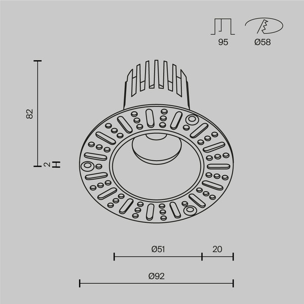 Изображение товара Точечный светильник Maytoni Dip DL124-10W-2.7K-TRS-B