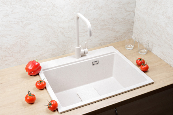 Изображение товара Мойка кухонная Marblan Comfort 60 (бежевый, с сифоном и колландером)