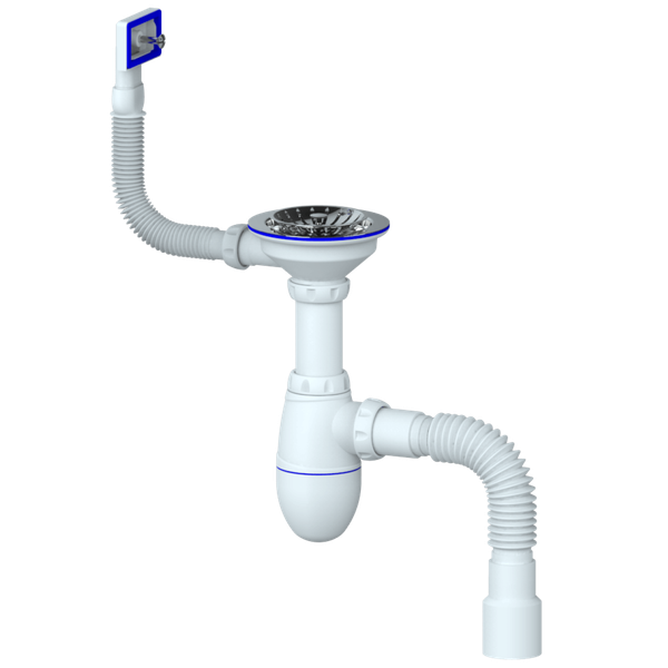 Изображение товара Мойка кухонная Marblan Comfort 50 (иней, с сифоном и колландером)