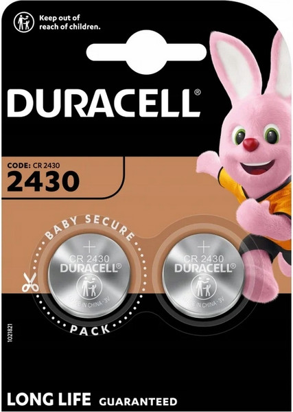 Изображение товара Комплект батареек Duracell CR2430 Lithium 3V (2шт)