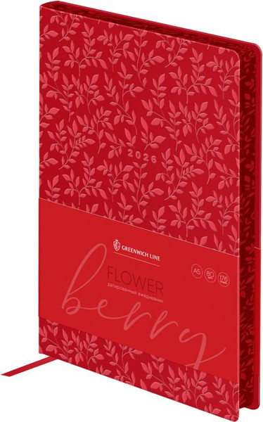 Изображение товара Ежедневник Greenwich Line Flower. Berry 2026г А5 / DdА5_65712 (176л)