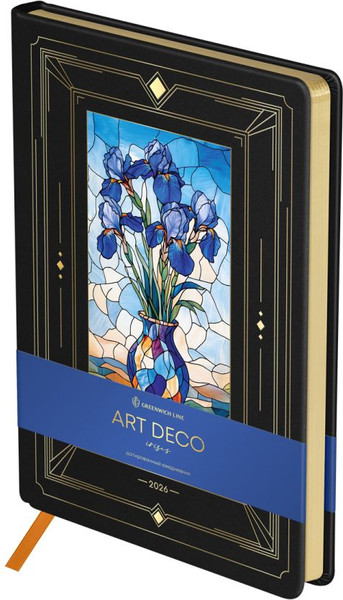 Изображение товара Ежедневник Greenwich Line Art Deco. Irises 2026г А5 / DdА5_63834 (176л)