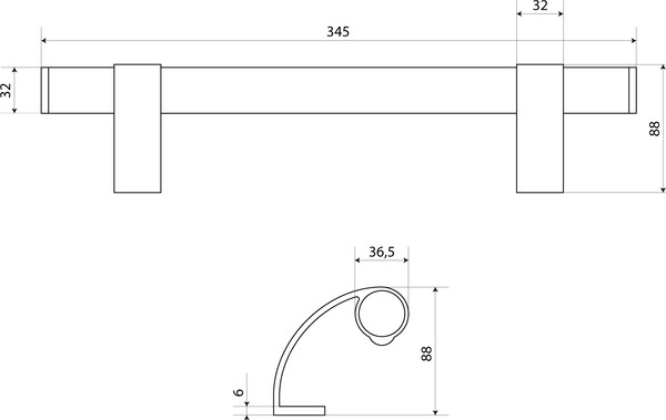 Изображение товара Ручка дверная БУЛАТ РС-02.345.9016