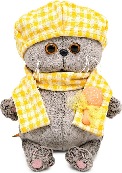 Изображение товара Мягкая игрушка Budi Basa Кот Басик Baby в берете и шарфе в клетку / 10870428