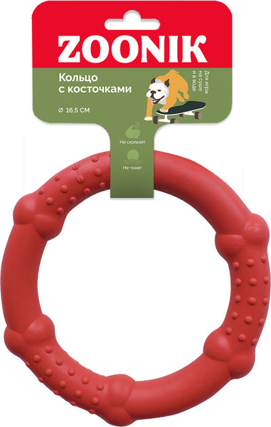 Изображение товара Игрушка для собак ZOONIK Кольцо с косточками / 164168-10 (красный)