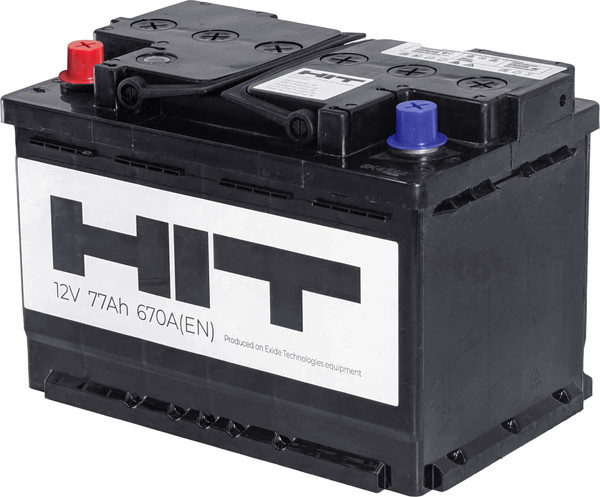 Изображение товара Автомобильный аккумулятор HIT 77 L+ 670A / 6СТ-77 L3. (77 А/ч)