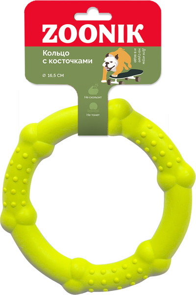 Изображение товара Игрушка для собак ZOONIK Кольцо с косточками / 164168-35 (желтый)