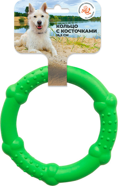 Изображение товара Игрушка для собак ZOONIK Кольцо с косточками / 164168-36 (салатовый)
