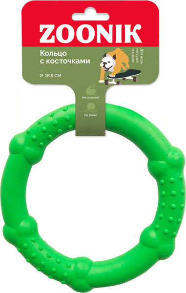 Изображение товара Игрушка для собак ZOONIK Кольцо с косточками / 164168-36 (салатовый)