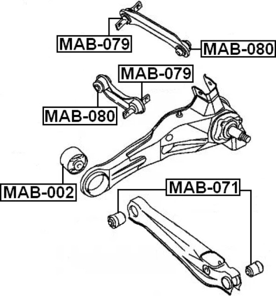 Изображение товара Сайлентблок рычага подвески Febest MAB-071