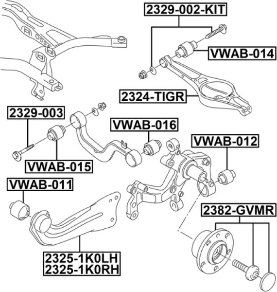 Изображение товара Сайлентблок рычага подвески Febest VWAB-012