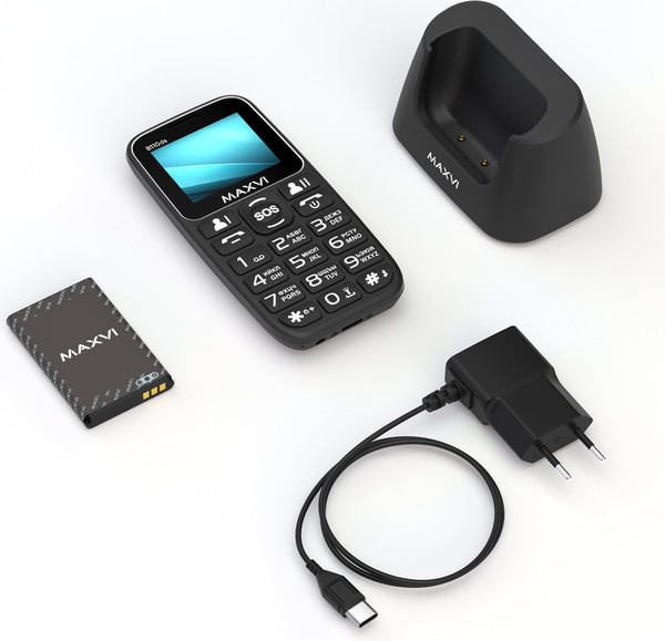 Изображение товара Мобильный телефон Maxvi B110ds (черный+ЗУ)