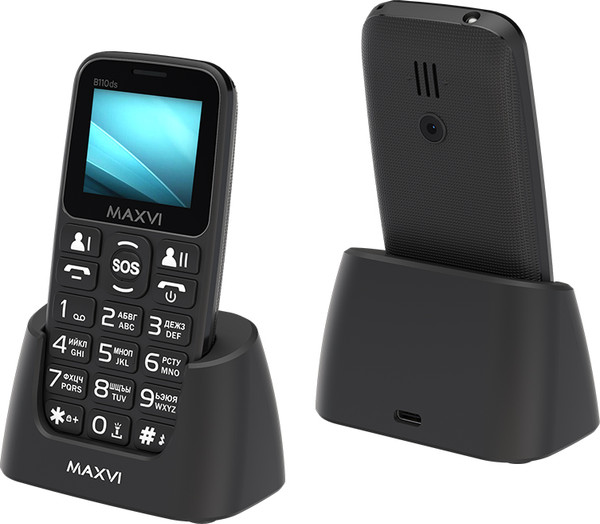 Изображение товара Мобильный телефон Maxvi B110ds (черный+ЗУ)