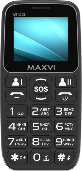 Изображение товара Мобильный телефон Maxvi B110ds (черный+ЗУ)