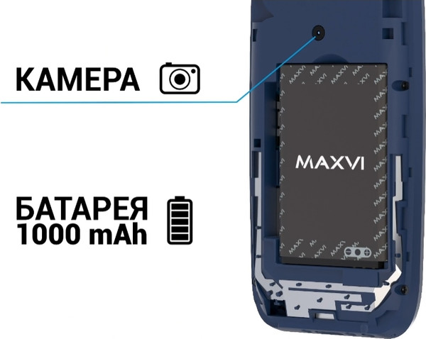 Изображение товара Мобильный телефон Maxvi B110ds (черный+ЗУ)