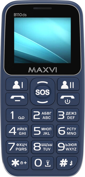 Изображение товара Мобильный телефон Maxvi B110ds (синий+ЗУ)