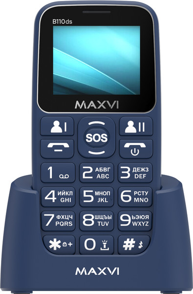Изображение товара Мобильный телефон Maxvi B110ds (синий+ЗУ)