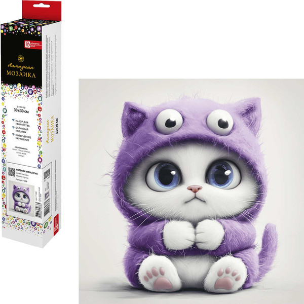 Изображение товара Набор алмазной вышивки Феникс+ Котенок-монстрик / 71359