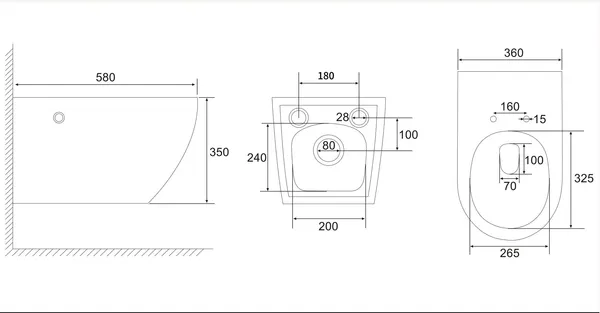 Изображение товара Унитаз подвесной Abber Bequem AC1126P (белый, с импульсным смывом)