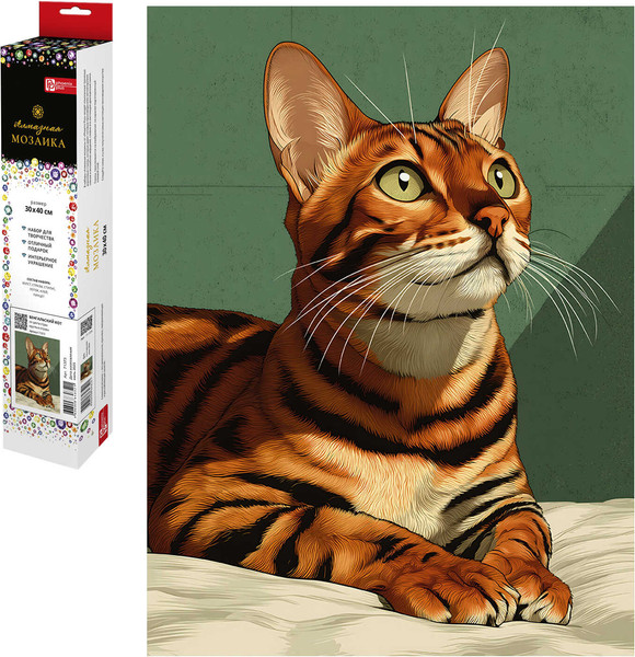 Изображение товара Набор алмазной вышивки Феникс+ Бенгальский кот / 71373