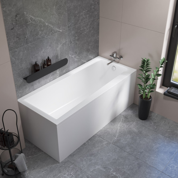 Изображение товара Ванна акриловая Lauter Versailles 170x75 / 21070075 (с каркасом и сифоном 21Y11021 матовый черный)