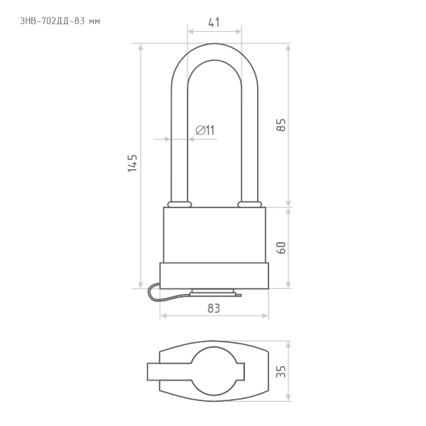 Изображение товара Замок навесной Нора-М ЗНВ-702дд-83мм (3кл.)