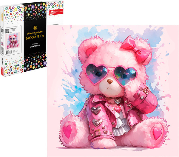 Изображение товара Набор алмазной вышивки Феникс+ Розовый мишка / 71391