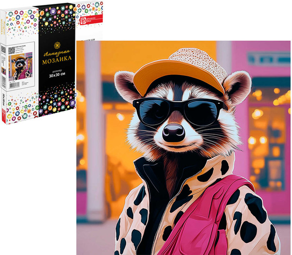 Изображение товара Набор алмазной вышивки Феникс+ Енот на стиле / 71403