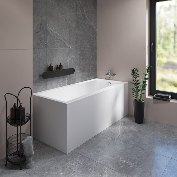 Изображение товара Ванна акриловая Lauter Versailles 170x75 / 21070075 (с каркасом, лицевым экраном и сифоном 21Y11022 белый)