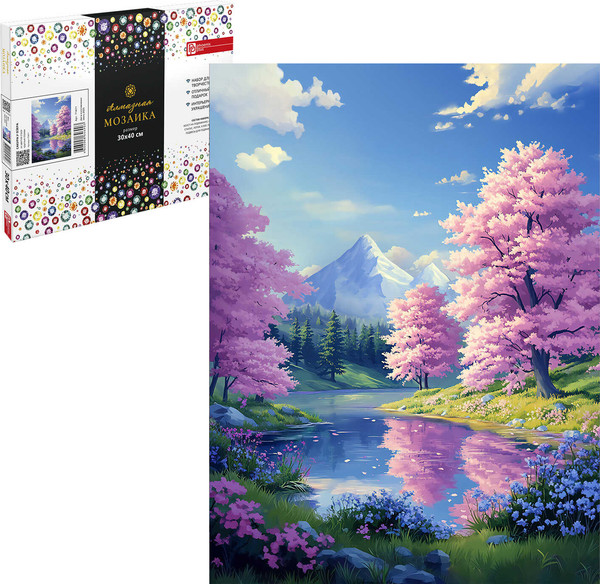 Изображение товара Набор алмазной вышивки Феникс+ Сакура у озера / 71411