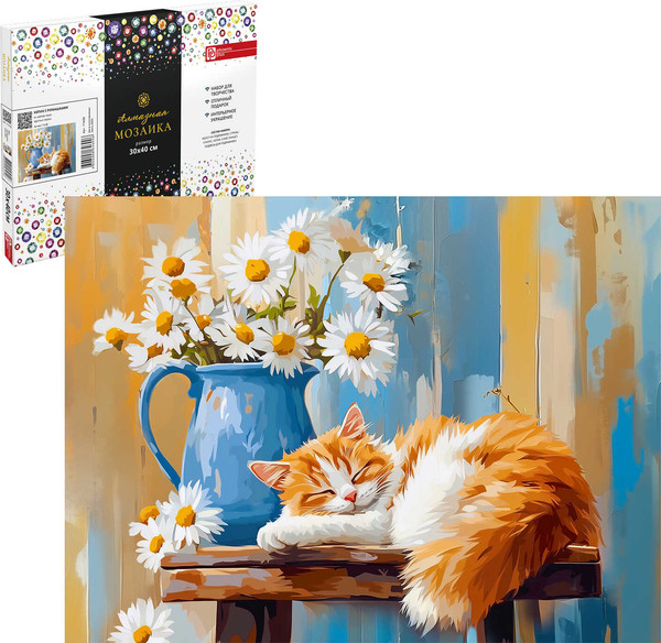 Изображение товара Набор алмазной вышивки Феникс+ Натюрморт с кошкой / 71420