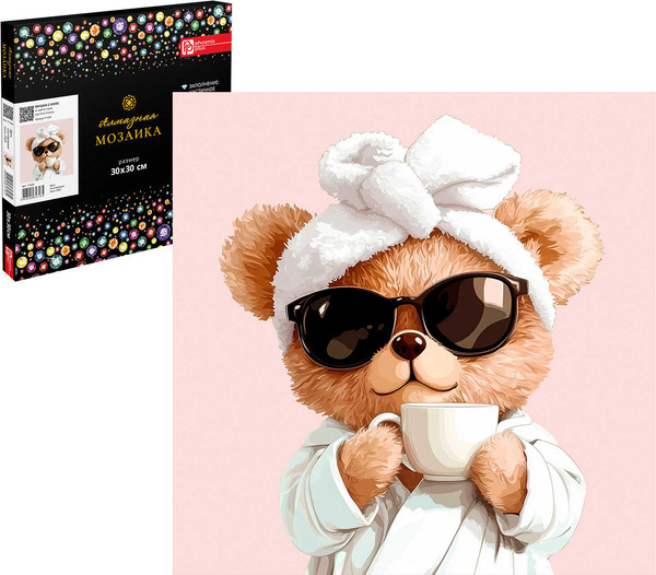 Изображение товара Набор алмазной вышивки Феникс+ Мишка с кофе / 71439